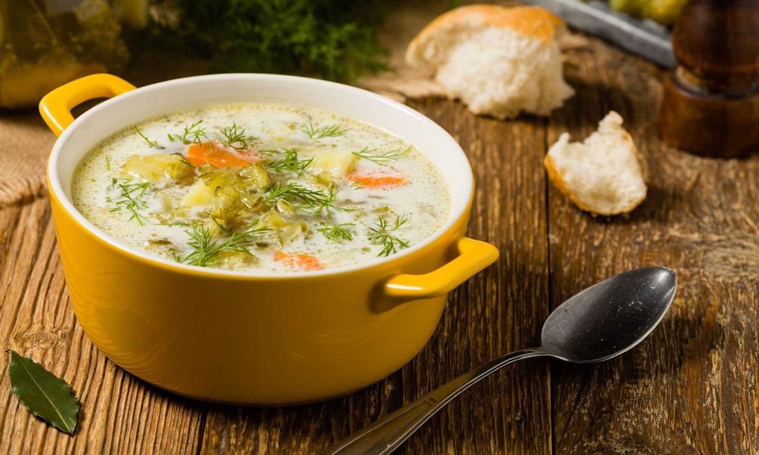 Постный рассольник с рисом